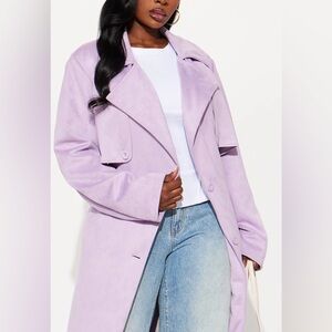 Viral Lavender Women's Trench Coat